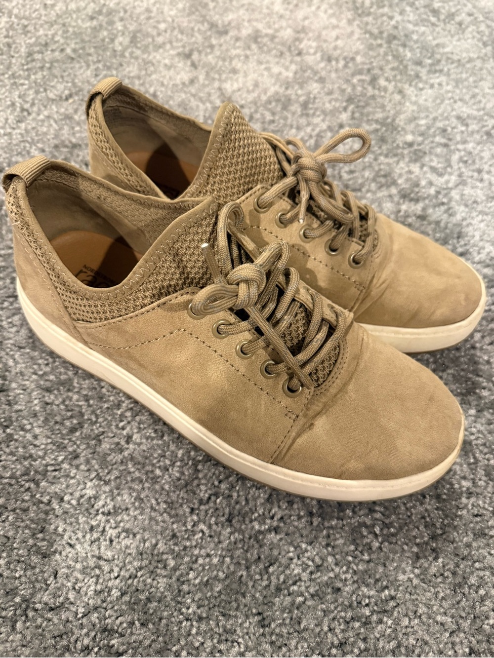 Women's Casual Lace-Up Sneakers in Tan Suede